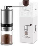 Manual Coffee Grinder 2-3 Cups Espresso Coffee Grinder Hand Coffee Mill with Ceramic Burrs 6 External Adjustable Settings - Portable Hand Crank for Travel, Camping