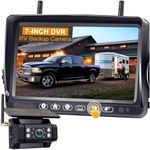 Wireless RV Backup Camera Install-Free for Trailer: 7 Inch Recording Monitor Solar RV Rear View Camera Long Battery Life Scratch-Proof - Strong Magnetic RV Camera HD 1080P for RVs Trucks Campers