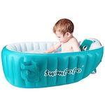 Inflatable Baby Bath Tub Portable Foldable Travel Mini Swimming Pool Helps Infants to Toddler Tub(Blue)