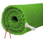 SAI PRASEEDA PVC Nylon Garden Fencing Net/Mesh (4feet/80feet) UV Stabilized Heavy 800GSM Anti Bird Net Green Color 6 Months Guarantee with Free 1 Cutter,100 PVC Tags Model NO:33