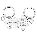 Ximalun Brother Sister Keyring Set Brother and Sister Gifts for Big Brother Little Sister Keyring Set Brother Gifts from Sister Christmas Birthday Gifts Sibling Gifts Family Gifts for Sister Brother