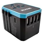 RUXIN Universal Travel Adapter | 200+ Countries 6 Charging Ports | European Travel Plug Adapter Travel Essentials International Travel Adapter Adaptateur Prise Europe Canada Travel Accessories