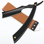 M&LD Cut Throat Razor Kit Reusable Stainless Steel Razors for Shaving Single Edge Razor Blades with Leather Sharpener for Home & Salon Straight Razor Mens Gifts for Farther