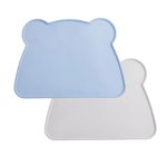 FENGZIZH Food Mat,Silicone Pet Food Mat, Pet Feeding Mat, Non-Slip & Waterproof Cat and Dog Mat,Cat Food Mat,Dog Food Mat (BLUE)