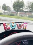 Antiq Creation Car Decor for Car Dashboard Love Character Showpiece Miniature Car Interior Decoration Accessories Decorative Showpiece for Desk Decoration Home Garden Decor Cute Love Couple Miniature