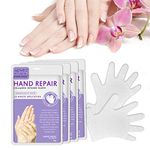 Hand Mask, 5 Pairs Hand Moisturizing Gloves Mask, Hand Spa Mask Infused Collagen, Serum, Vitamins, Natural Plant Extracts for Dry, Cracked Hands, Repair Rough Skin