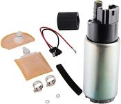 MUCO New 255LPH High Flow Intank Electric Fuel Pump with Strainer/Filter + Rubber Gasket/Hose + Stainless Steel Clamps + Universal Connector Wiring Harness MCP-203A