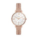 Fossil Watch for Women Jacqueline, Quartz Movement, 36 mm Rose Gold Stainless Steel Case with a Pro-Planet Leather Strap, ES5207