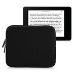 kwmobile Neoprene e-Reader Pouch Size 6,8-7" eReader - Universal eBook Sleeve Case with Zipper - Black