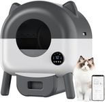 Self Cleaning Cat Litter Tray,66L Automatic Litter Box Safety Sensors App Control 6 Ambient Lights Adjustable,Smart Litter Box Anti-Pinch Smart Robot, Large Cat Toilet For Multiple Cats With Trash Bag