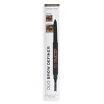 Makeup Revolution Duo Brow Definer Pencil, Add Definition, Includes Brush, Dark Brown