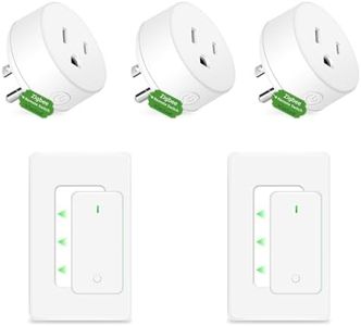 NineLeaf Zigbee Smart Outlet w Remote Control, Wireless Plug,Zigbee Hub Required, 500ft, APP & Voice Control, Compatible with Alexa & Google Home, Timer & Schedule, 2 Switches+3 Outlets