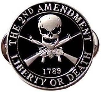 The 2nd Amendment Liberty Or Death Skull Gun Rights Lapel Hat Pin PPM7500 (1 Pin)