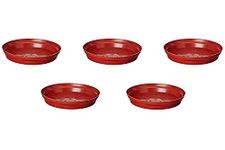 Leafy Tales Planter Bottom Plate/Gamla Dripping Tray, Terracotta Color Plastic pots | (10-inch, Brown, Pack of 5)