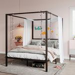 SHA CERLIN Metal Canopy Bed Frame Q