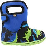 Bogs Baby Waterproof Insulated Snow Boot, Dino - Electric Blue Multi, 7