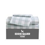 Eddie Bauer - Twin Sheets, Cotton Percale Bedding Set, Crisp & Cool Home Decor (Light Green Plaid, Twin)