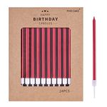 PHD CAKE Red Long Thin Metallic Birthday Candles, Cake Candles, Birthday Parties, Wedding Decorations, Party Candles