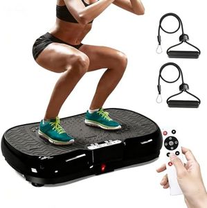 bigzzia Vibration Plate Exercise Machine, Vibration Plate for Lymphatic Drainage, 2025 Upgraded Double Motors for Weight Loss (Jet Black)