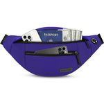 MAXTOP Large Blue Crossbody Fanny Pack Belt Bag for Women Men with 4-Zipper Pockets Gifts for Enjoy Sports Yoga Running Workout Walking Casual Travel Wallets Fashion Waist Pack Phone Bag