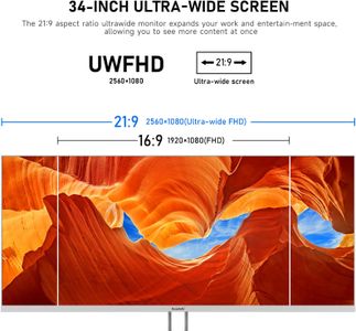 Gawfolk 34" IPS Ultrawide Gaming Monitor – 120Hz, 21:9 UWFHD, White
