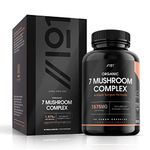 Organic Mushroom Complex 1575mg - 90 Capsules - Reishi, Cordyceps, Lion's Mane, White Fungus, Maitake, Shitake & Chaga (1 Month Supply) by Alpha01