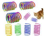 12 Pcs Cat Colourful Springs Toys, Cat Creative and Interactive Toys for Cat and Kittens, Durable Heavy Plastic, Interactive Toys to Kill Time and Keep Fit for Biting, Swatting, Hunting. Cats & Kitten