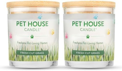 Pet House 9 oz Fresh Cut Grass Scented Candle, Clean Burning, Long Lasting Plant-Based Pet Odor Candle, 60 Hour Burn Time - 2 Pack