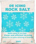 Safe Road Rock Salt for De-Icing roads and paths from snow and ice. Pure clean dry free-flowing salt crystals FULL SIZE 25Kg Bag