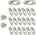 20 Pcs Keyhole Hangers with 40 Pcs Screws Metal Fasteners Flat Keyhole Hangers Plates for Mirror Picture Frame 45 x 16 mm