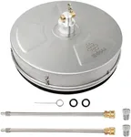 EDOU Direct Pressure Washer Surface Cleaner 15" | Stainless Steel | Heavy Duty | 4,000 PSI Max Working Pressure | Includes: 2 Pressure Washer Extension Wand Attachments