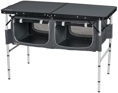 OZtrail Folding Table with Storage, Black/Silver