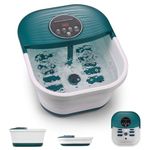 Foot Spa Bath Massager with Heat, Bubble and Vibration, 95-118℉ Adjustable Temperature Fast Heating and Pedicure Foot Spa with 16 Mini Massage Rollers for Feet Stress Relief at Home