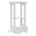 Little Partners® Explore 'N Store™ Learning Tower® Kids Adjustable Height Kitchen Step Stool for Toddlers or Any Little Helper, Kitchen Step Stool, Child Helper Tower (Soft White)