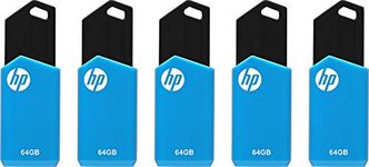 HP 64GB v150w USB 2.0 Flash Drive 5-Pack, Blue