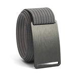 GRIP6 40 Inch Grey Casual Web Belts for Men | Gunmetal Buckle w/Grey Strap