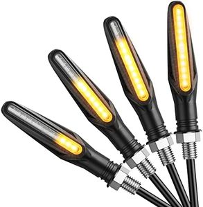 Justech 4pcs Universal Flowing Waterproof Motorcycle Motorbike LED Turn Signal Indicator Amber Light