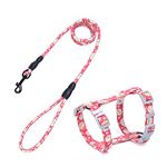 PetVogue Cat Harness with Leash Set Adjustable Harness Leash Set Soft Cat Walking Harness for Kitten and Small Animal - Red