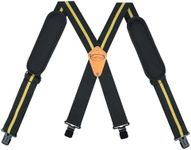 MELOTOUGH Tool Belt Suspenders Work Belt Suspenders for Heavy Duty Work Movable shoulder Padded Suspenders for Tool Belt (Yellow Strip)