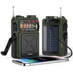 Raddy RE40 Portable Shortwave Radio FM/AM/SW/WB Receiver, 4000mAh Emergency Radio with Bluetooth and NOAA Alerts, Pocket Radio Rechargeable