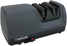 Edgecraft E317 Electric Knife Sharpeners for 20-Degree Straight and Serrated Knives Diamond Abrasives Precision Angle Control, 2-Stage, Gray