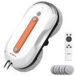 AlfaBot X7Pro Window Cleaner Robot with Dual Spray, 60ML Water Tank, 3980PA Suction, Auto Path Mapping Window Cleaner for High-Rise Windows (Indoor/Outdoor) - Streak-Free Tech & Safety Cord