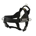 DT Universal No Pull Dog Harness, Working Service Dog, Black, Medium - Fits Girth Size: 66cm to 81cm