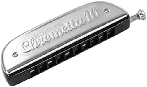 Hohner Chrometta 10 Key of C Chromatic Harmonica, Silver