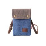 Cell Phone Holder Mini Crossbody Bag Purse Shoulder Bag Smartphone Mobilephone Wallet Unisex Cotton Canvas Bag Purse for Keys, Coins, Passport, Cell Phone, Candy Clutch Handbag Dark Blue