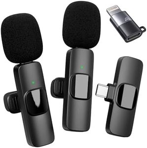 Qhot Kabelloses Lavalier Mikrofon für iPhone, Ansteckmikrofon für Videoaufnahmen, Vlog, TikTok, YouTube, Rauschunterdrückung, Plug-Play Clip on Microphone