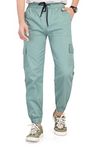 UNOseven Boys Cargo Jogger Pants - Pure Cotton - Slim Fit - Mint Green - Size 11-12 Years