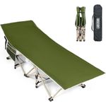 OVERMONT Oversized Folding Camping Bed for Adults,75 * 28" Extra Wide,2400D Oxford fabric,550lbs Load Capacity,Heavy Duty Sleeping Cots with Carry Bag, Portable Travel Camp Beds