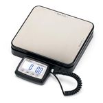 110 lb (50 kg) Digital Postal Scale, Stainless Steel Pan, Backlit Display, Piece Counting, Multiple Units, Capacity: Max 50 kg (110 lb), Min 5 g (0.2 oz), Division 1 g / 0.1 oz