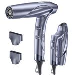 Best Gift for Hair Care, 1400W Brushless Motor Ionic Hair Dryer, Light-weight Travel Folding Blow Dryer, Llano Professional Salon Fast Drying Hairdryer with Hair Care Ions, Hot&Cold Cycles, 120V